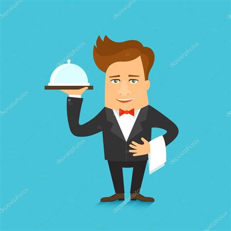 Waiter Serving Meal Stock Vector Image By ©lublubachka 68599667