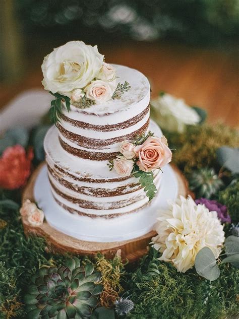 2 Tier Elegant Rustic Wedding Cake