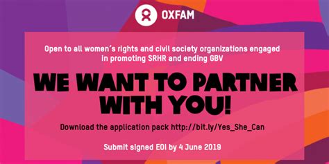 partners wanted for sexual health and empowerment she project oxfam philippines