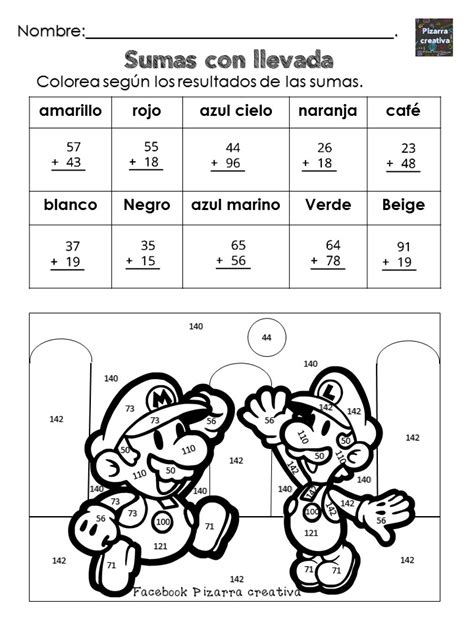 Operaciones MatemÁticas Fichas Para Colorear 1 Imagenes Educativas