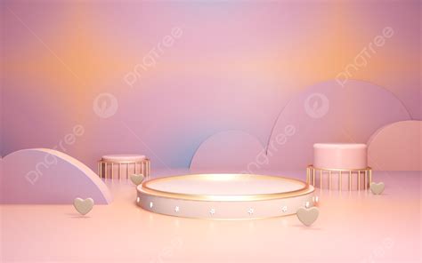 Pink Romantic C4d Scene Background Three Dimensional Booth Gradient