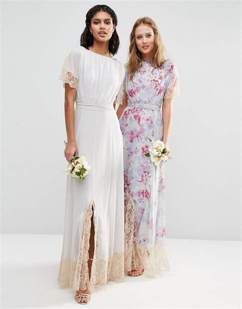Asos Wedding Lace Trim Maxi Dress At Lace Weddings Asos Wedding Dresses