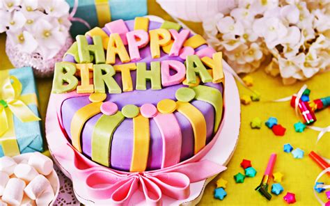 Download Wallpapers Happy Birthday 4k Multicolored