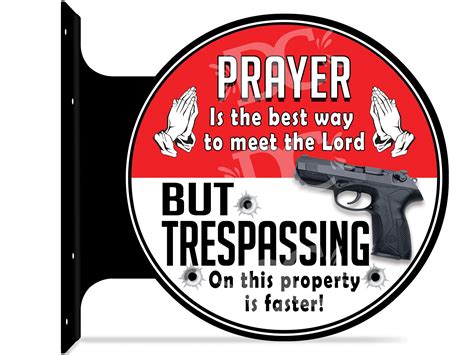 Trespassing Warning Double Sided Sign Gun Owner Warning Sign