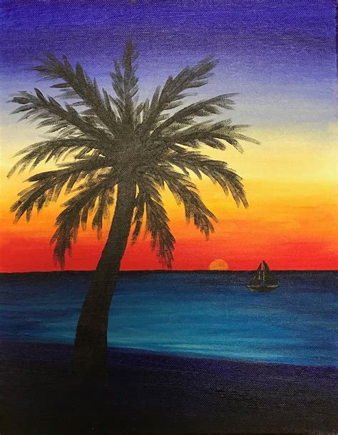 Sunset Painting Easy Beach Warehouse Of Ideas