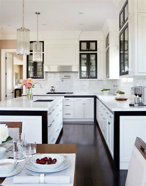 White Cabinets Black Trim Kitchen Ideas Pinterest