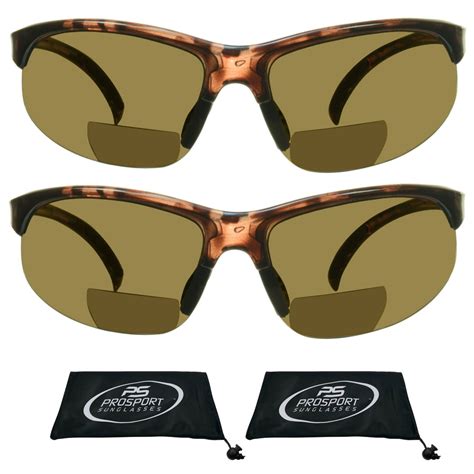 prosport sunglasses prosport bifocal sunglass readers sporty wrap brown lens men women 2 pairs