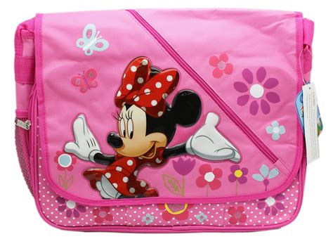 Disneys Minnie Mouse Flowery Springtime Pink Colored Kids Messenger