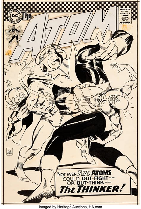 Gil Kane The Atom 29 Cover Original Art Dc 1967 Original Lot