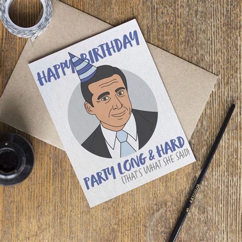 The Office Tv Show Birthday Card Michael Scott Birthday Diy Funny