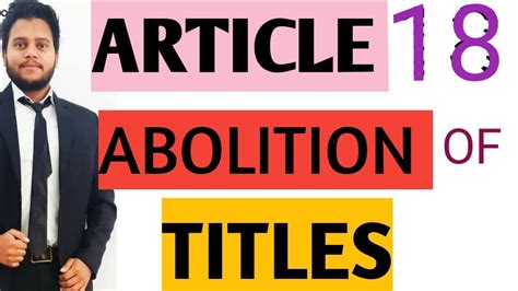 Abolition Of Titles Article 18 Indianpolity Constitution Easy