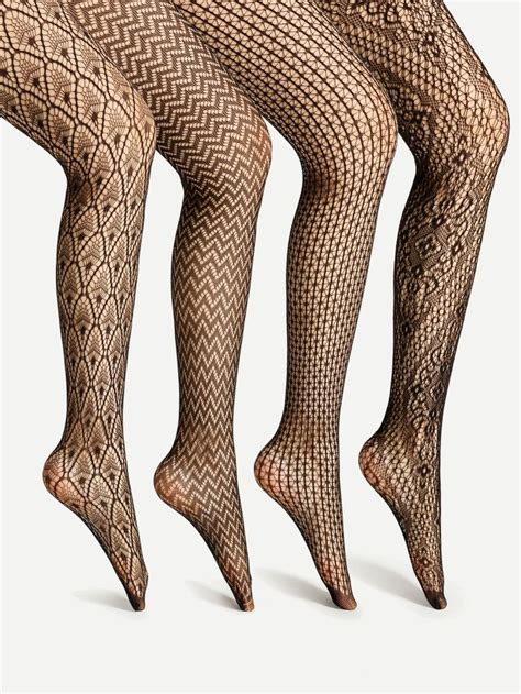 Mixed Pattern Tights 4 Pairsfor Women Romwe Patterned Tights Pattern