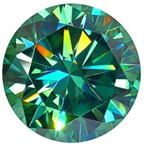 05ctexcellent Quality Green Color Round Cut Moissanite Stone Etsy