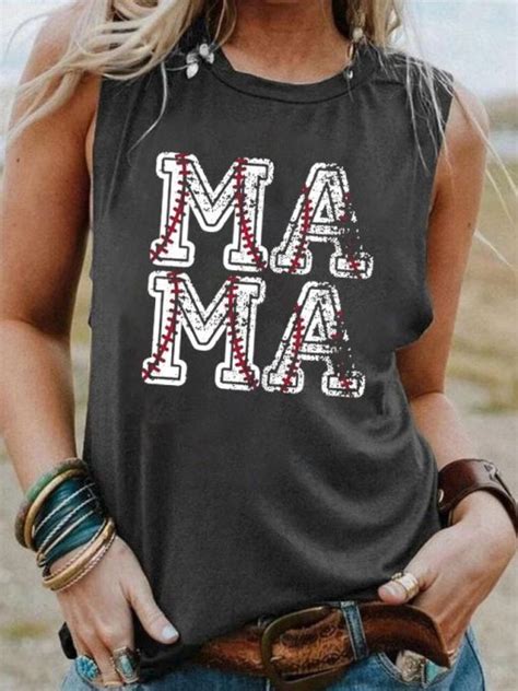 Baseball Mama Mom T For Mother Tank Shirt Teeholly