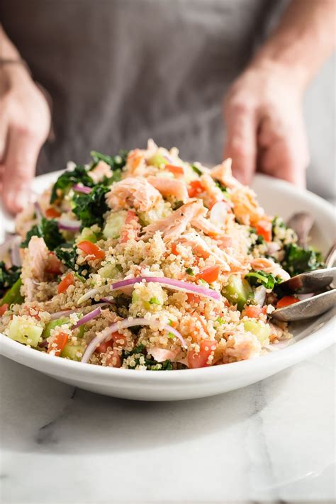 Salmon Quinoa And Kale Salad Recipe Healthy Salmon Recipes Healthy