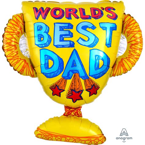 Best Dad Trophy Supershape Xl Foil Balloons 2666cm X 2768cm P30 5