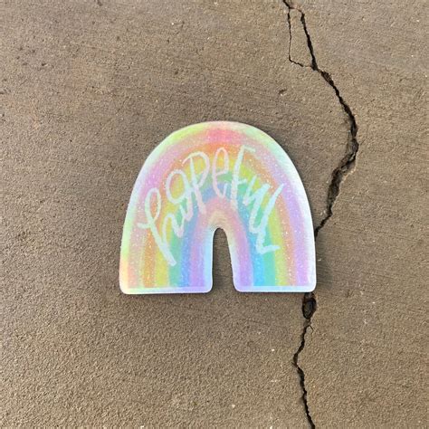 Hopeful Holographic Rainbow Vinyl Sticker