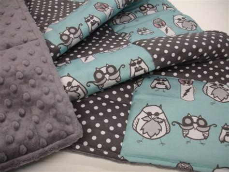 Items Similar To Manly Owls Minky Comforter Blanket Made To Order On Etsy