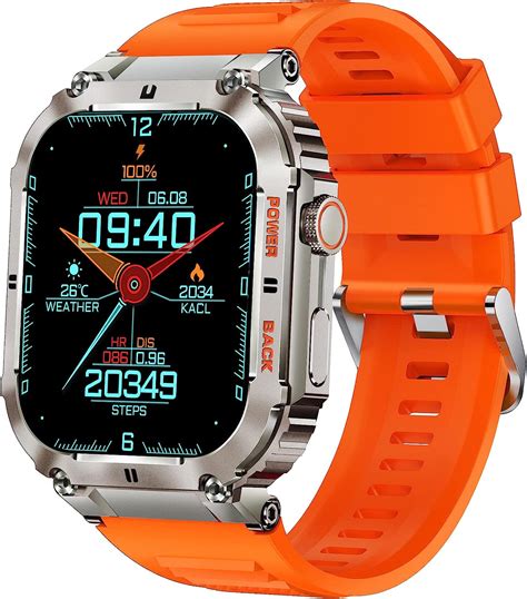 Eigiis Military Smart Watches For Men 1 96” Hd Big Screen Rugged Smart Watch Answer