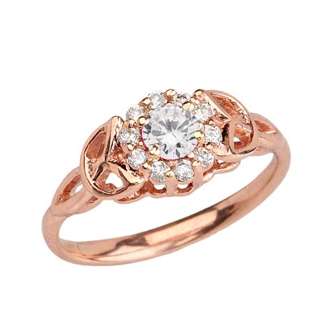 Rose Gold Diamond Engagementpromise Ring