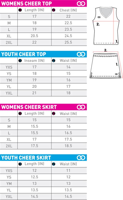 cheerleading uniform size chart 52 off