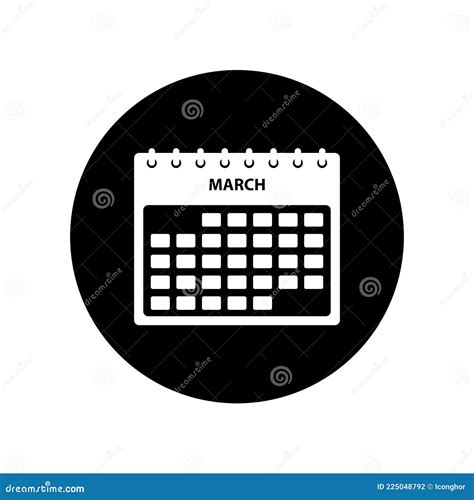 March Calendar Icon Stock Vector Illustration Of Icon 225048792