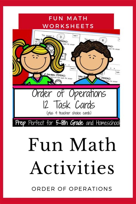 Fun Math Worksheets For Students To Practice Order Of Operations And