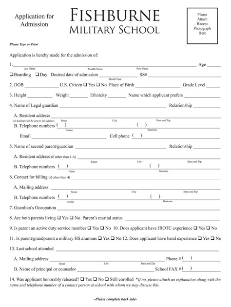 Military School Application Form 2023 Printable Forms Free Online