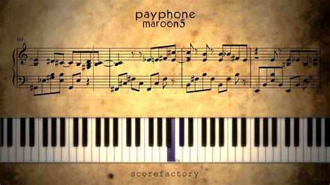 payphone   play  piano tutorial sheet  slow easy  marron youtube