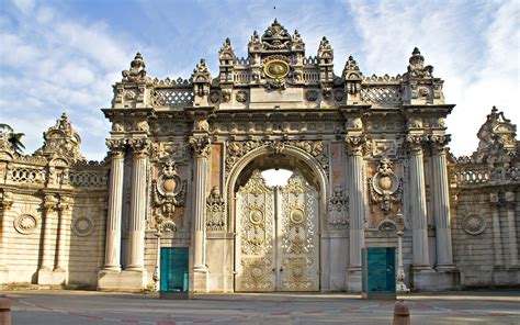 Door Of Dolmabahce Palace Istanbul Turkey
