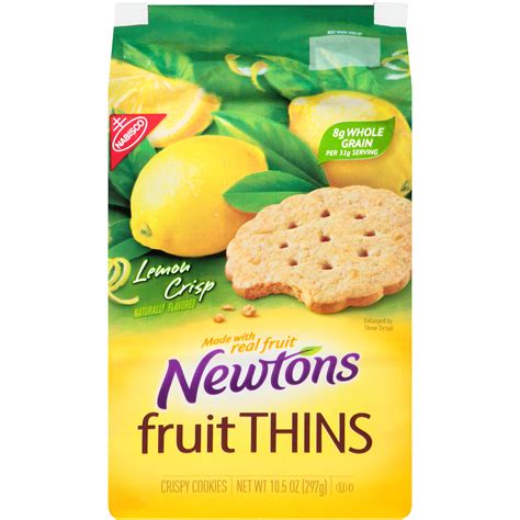Nabisco Newtons Fruit Thins Lemon Crispy Cookies 105 Oz