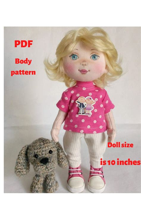 doll body pattern pdf pdf pattern without tutorial soft textile doll pattern sewing pattern doll