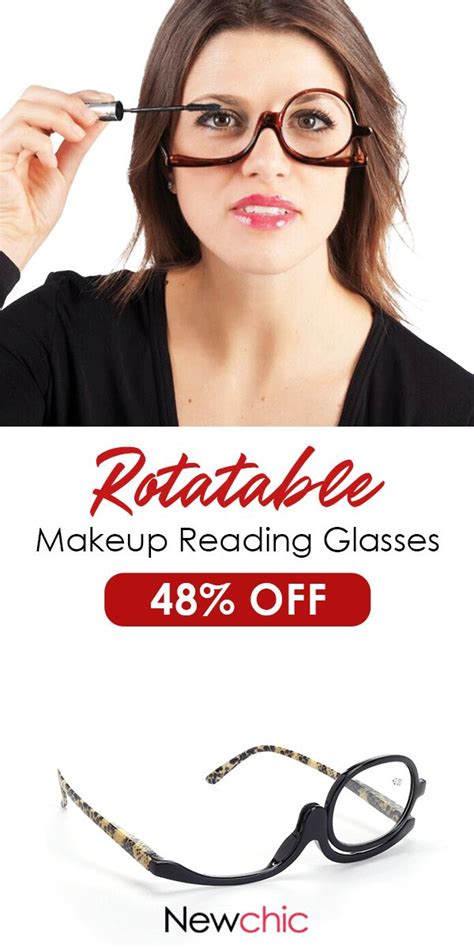 Women Rotatable Magnify Eye Makeup Cosmetic Reading Glasses Flipup Glasses Eye Makeup