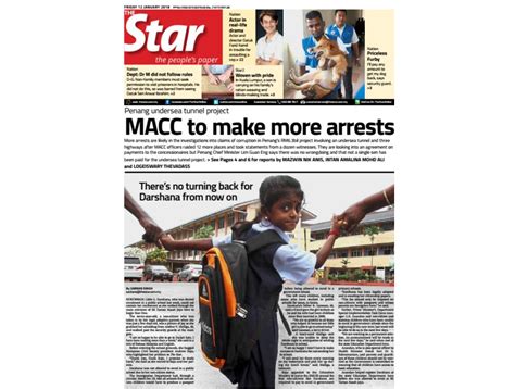Approximately 300,000 copies of it are circulated daily in malaysia. What's in your copy of The Star today? (Jan 12) | The Star ...