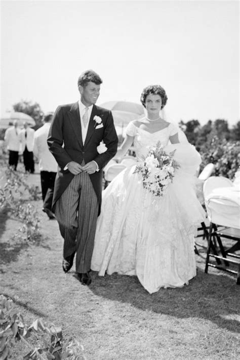 The 50 Most Iconic Wedding Gowns In History Jackie Kennedy Wedding Iconic Weddings Celebrity