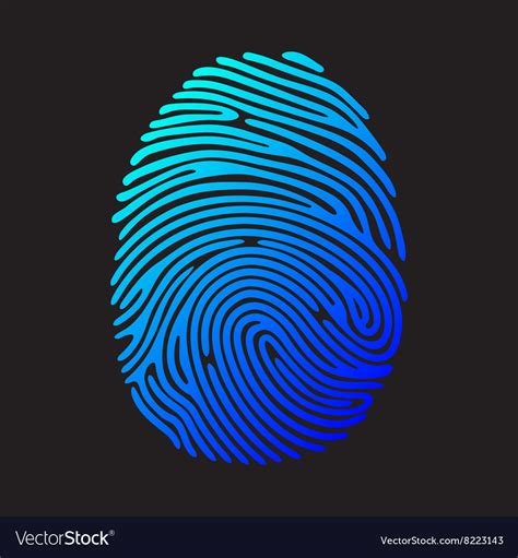 Blue Color Fingerprint Royalty Free Vector Image