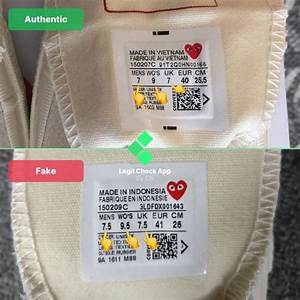 Step 1 Comme Des Garcons Cdg Converse Real Vs Fake Size Tag Cdg