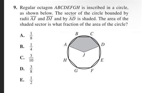Solved 9 Regular Octagon Abcdefgh Is Inscribed In A Circle