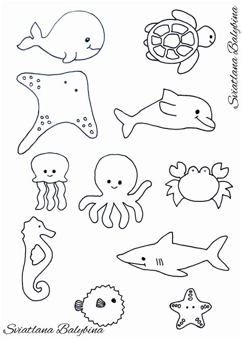 Colouring Sheets Sea Creatures Frances Ames Toddler Worksheets