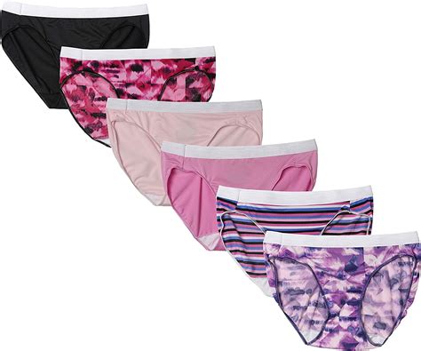 Hanes Womens Cool Comfort Microfiber Sporty Bikinis 6 Pack Assorted At Amazon Womens Clothing