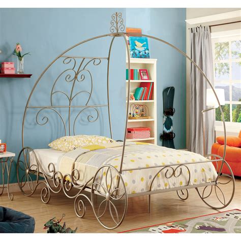 Furniture Of America Gess Transitional Gold Metal Bed Canopy Bed