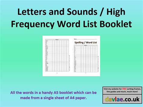 Letters And Sounds High Frequency Words Booklet Teaching Resources