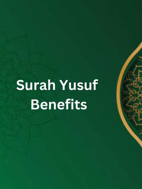 Surah Yusuf Benefits Onlyislamway