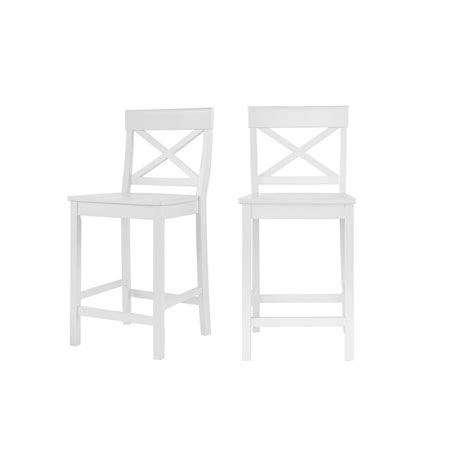 10 rustic natural cross back chair monthly special $114.00. StyleWell Cedarville White Wood Counter Stool with Cross Back (Set of 2) (19.42 in. W x 38.22 in ...