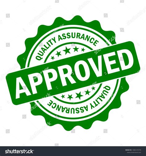 Approved Quality Assurance Stamp Green Round Stock Vector Royalty Free