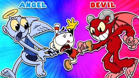 angel vs devil cuphead run challenge cuphead dlc animation youtube