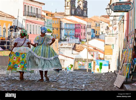 Woman In Traditional Bahian Dress Salvador De Bahia Pelourinho