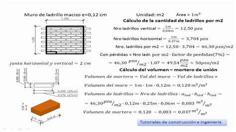14 Cálculo de materiales de construcción para muro de ladrillo común