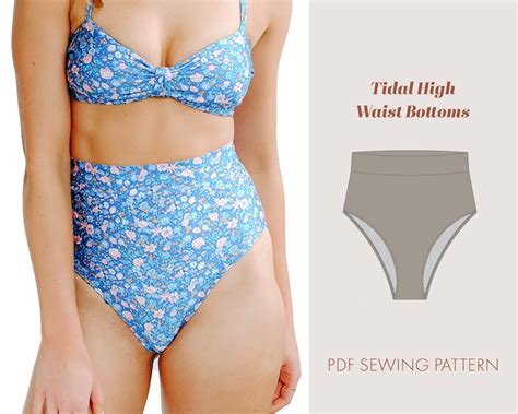 Sewing Pdf Pattern High Waist Bikini Bottoms Sewing Pattern Etsy