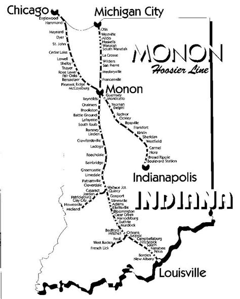 Monon Train Map Route Map